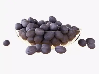 Plums in a vase 3D model