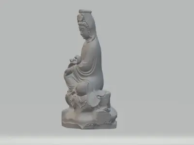 Guanyin Bodhisattva Sitting Statue 3D print model