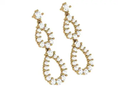Pear Shape Diamond Earring 4563 3D print model