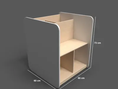 MaxiBacUp With Bench White Low-poly 3D model