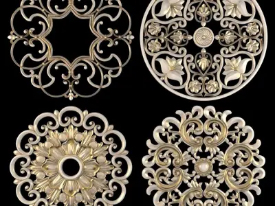 Decorative Wall Rosettes 09 3D model