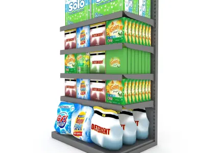 cleaning product market stand 07 Low-poly 3D model