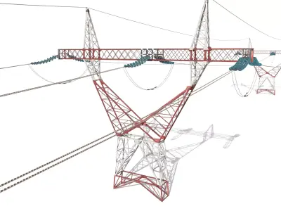 Electricity Pole 22 Low-poly 3D model