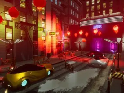 Asian City Unreal Low-poly 3D model