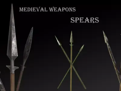 Medieval Spears Free low-poly 3D model