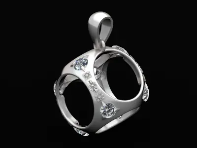 CUBE STYLE DIAMOND PENDANT 3D PRINTABLE MODEL  3D print model