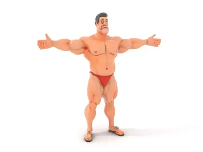 Muscular Hero Character model pack Low-poly 3D model