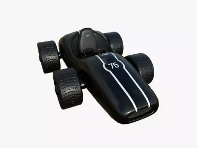 Cartoon Kart F09 Black - Vehicle Racing Design Low-poly 3D model