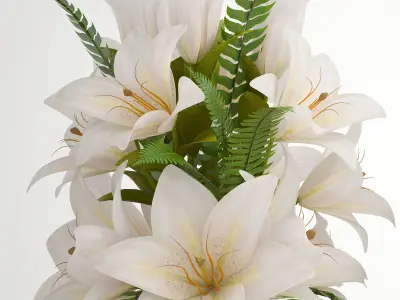 Decorative bouquet of flowers 3D model