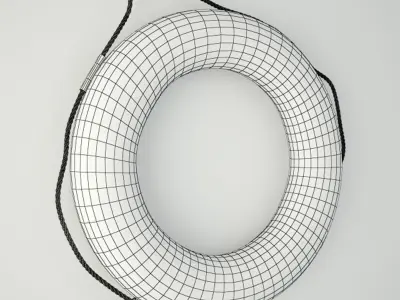 Red and White Life Preserver 3D model