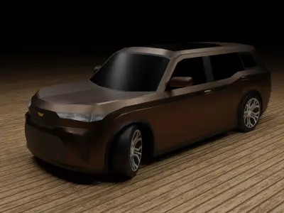 Low Poly Modern Generic SUV  Low-poly 3D model