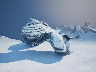 Unreal Engine High-quality modular rock pack  and environment Low-poly 3D model