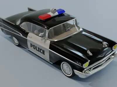 Chevrolet Belair Police Blend FBX OBJ Low-poly 3D model