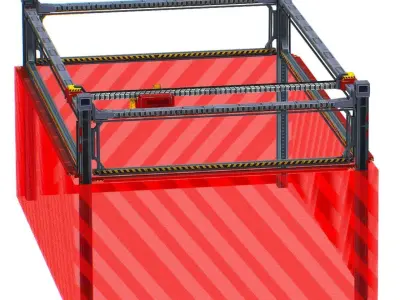 isometrical scaffolding 3x3 section Low-poly 3D model