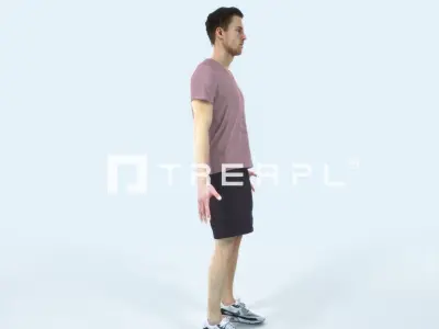 Virtue G Animated Rigged Sports Man Low-poly 3D model