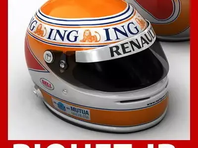 Helmet F1 2009 Nelson Piquet Jr Nelsinho 3D model