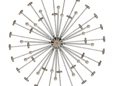 candela circular wall clock with metal rods 3D model