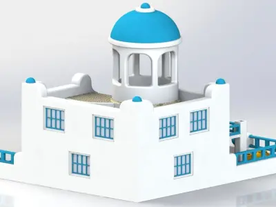 3D Printed Greek House Planter Free 3D print model