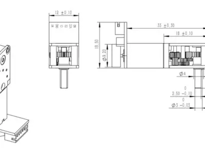N20 motor shaft on side 3D print model