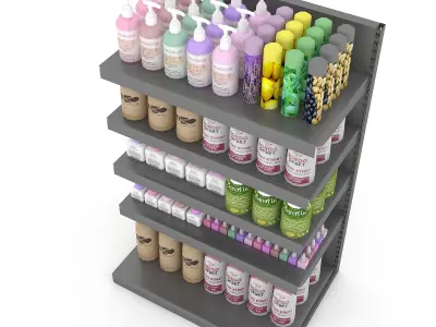 cosmetic product market stand 08 Low-poly 3D model