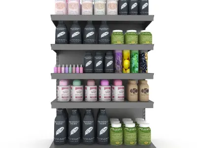 cosmetic product market stand 06 Low-poly 3D model