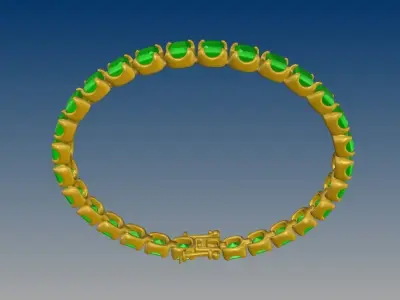 Multi-Gemstone Tennis Bracelet  3D model