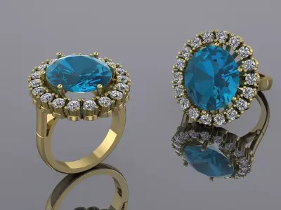 Jewelry Ring Gold 3D print model 43