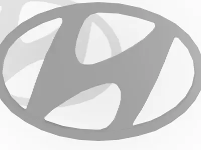 Hyundai emblem Low-poly 3D model