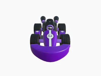 Cartoon Kart C07 Purple - Vehicle Racing Design Low-poly 3D model