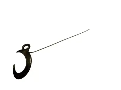 Golden Crescent Moon Pendant Charm Low-poly 3D model