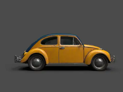 CarBeetle old volkswagen beetle 3D model