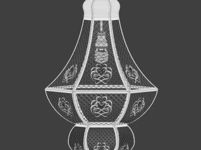 Moroccan Pierced Hanging Lamp 3D model