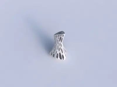 Vase puffy tappered triangle with relaxed organic lattice 3D print model