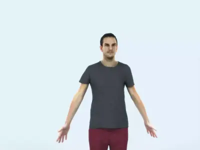 Jest 01G Animated Rigged Summer Casual Man Low-poly 3D model