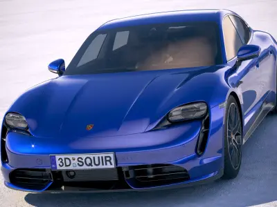 Porsche Taycan Turbo 2020 VRAY 3D model