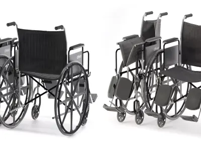 Drive Silver Sport 2 Wheelchair PBR 3D model