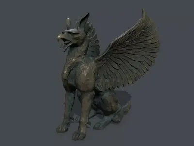 Statue Creature Low-poly 3D model