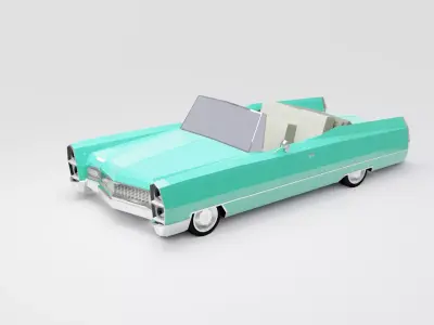 Low Poly 3D Cadillac toy convertible Low-poly 3D model