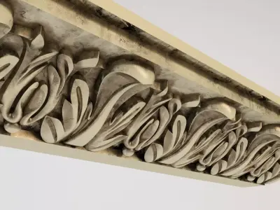 cornice ornately carved crown molding 3D print model