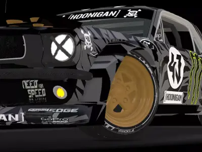 Hoonigam Mustang Low-poly 3D model