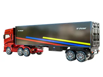 faw truck with interor 3D model
