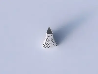 Vase grounded tilted triangle with checker grid lattice 2 3D print model