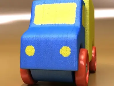 Wooden Toy Truck 3D model