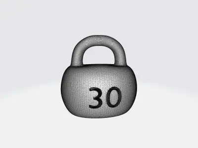 Weight weighted kettlebell with number 3D print model