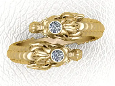 Luxury Dragon Gold Ring 3D print model