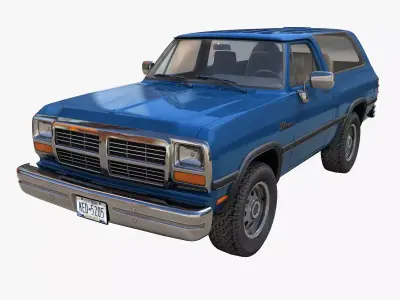 Dodge Ramcharger 1990 Low-poly 3D model