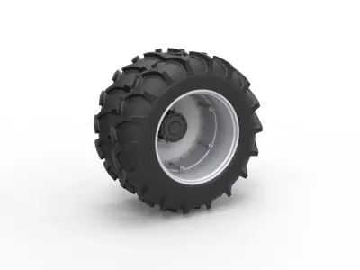 Double Wheel of Vintage Monster truck Scale 1 to 25 3D print model
