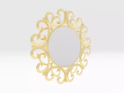 Mirror 1 silver ornate frame 3D model