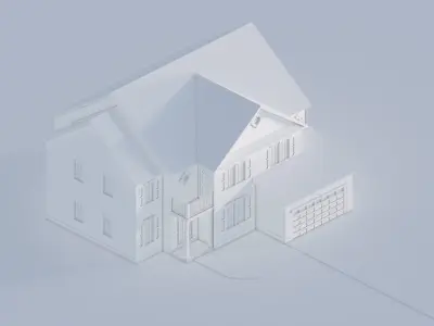 Cape Cod House 1 Low-poly 3D model