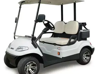 White Golf Cart 3D Electric Vehicle Canopy Dual Seats Low-poly 3D model